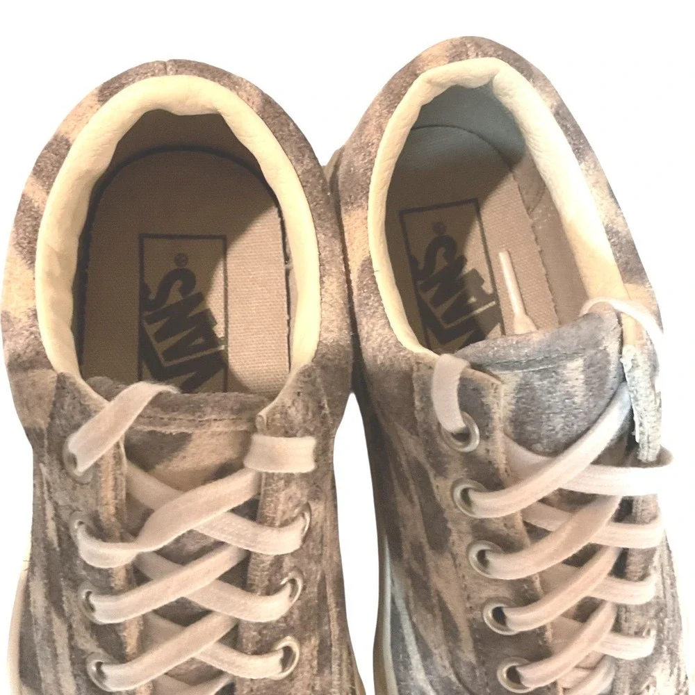 Vans Old Skool Unisex Hairy Suede Leopard Print Sneaker Sz Men's 4.5 / Women's 6